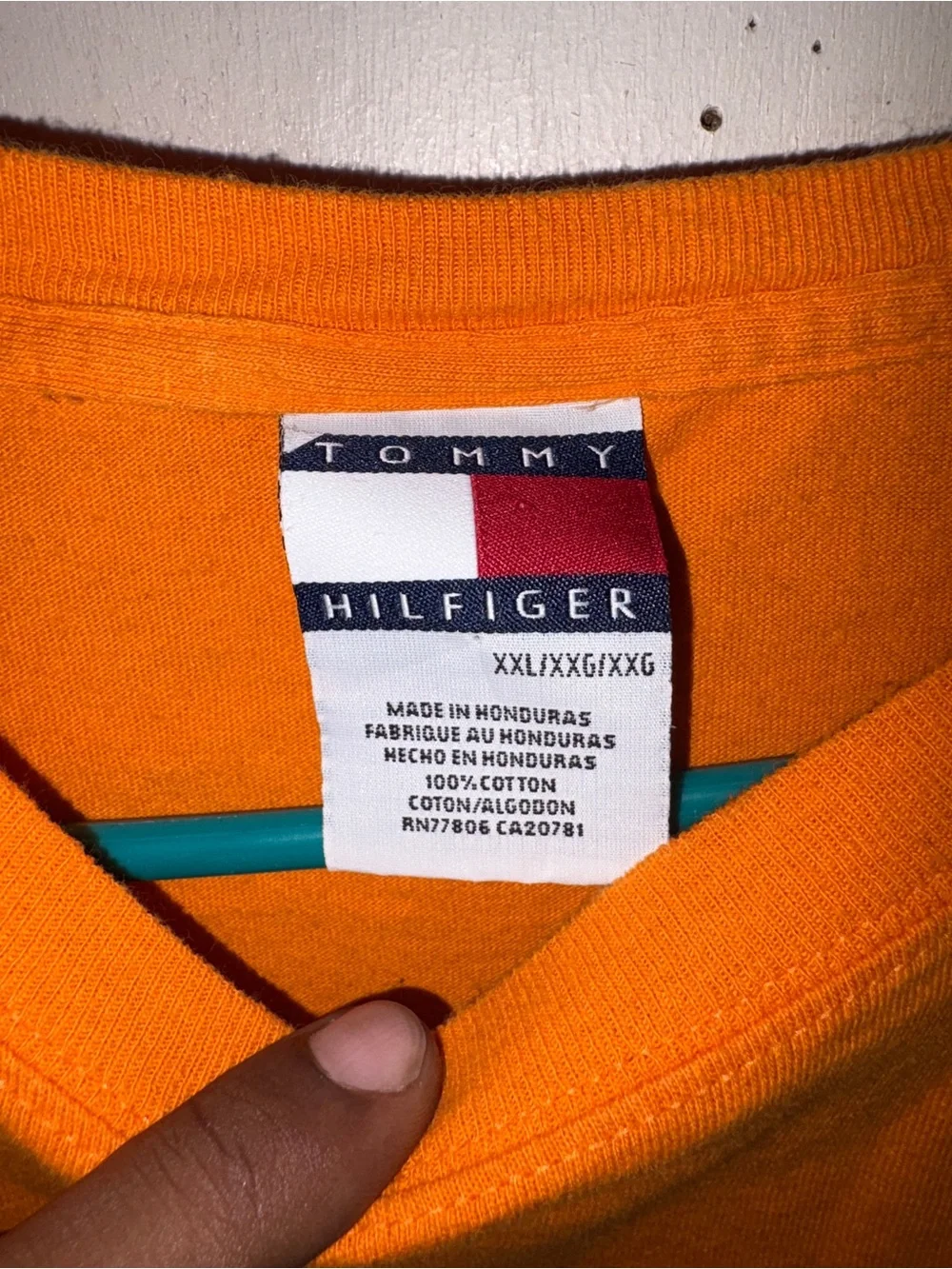 Vintage Tommy Hilfiger Orange Logo Tee